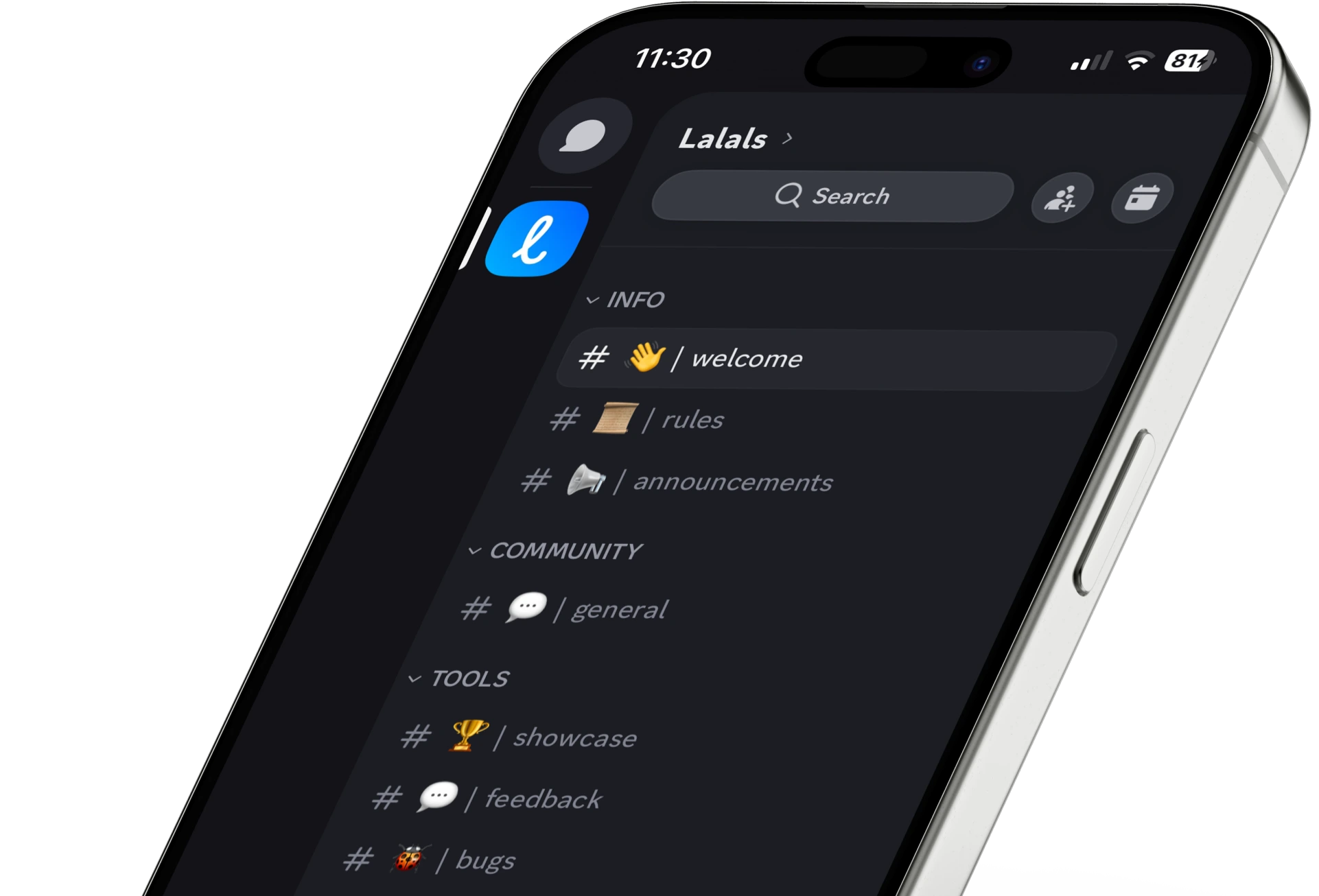 Discord community preview on a phone